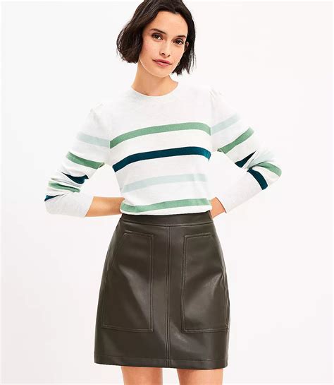 ann taylor loft leather skirt|Petite Faux Leather Pocket Shift Skirt .